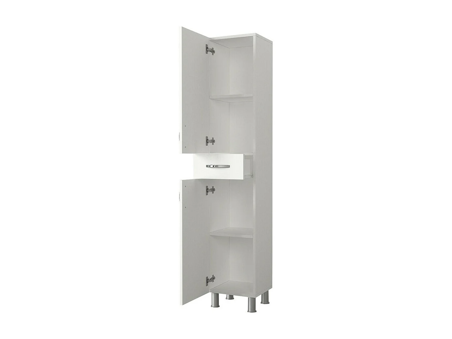 Estante de baño Kailua 749, Blanco, Colocada, Número de puertas: 2.00, 179x35x31cm