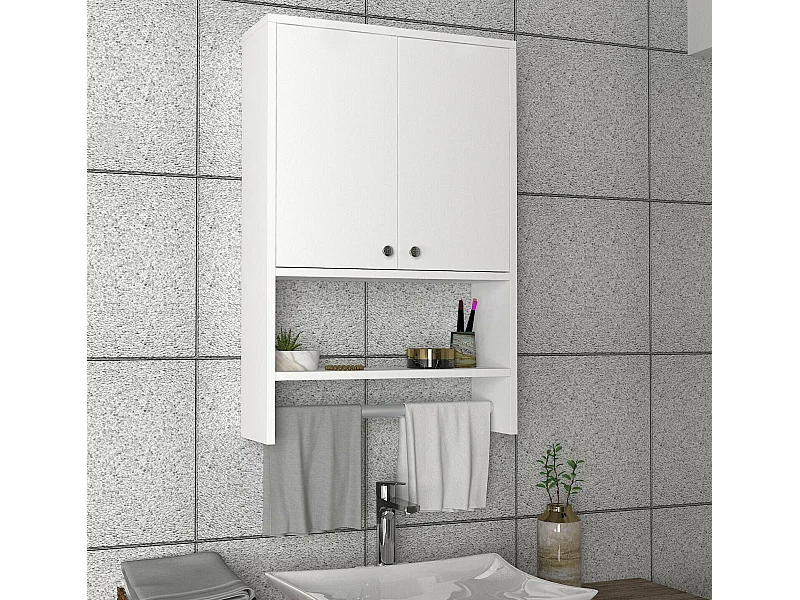 Armário de Casa de Banho Escandinavo Vira - Branco Elegante e Funcional