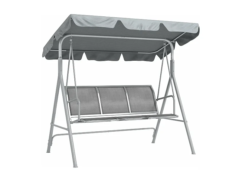 Baloiço de Jardim Outsunny para 3 Pessoas com Toldo Ajustável e Estrutura Metálica