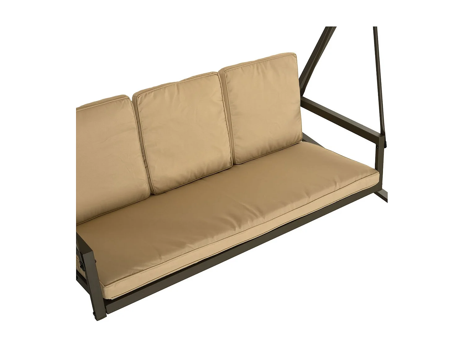 Outsunny Baloiço de Jardim para 3 Pessoas com Toldo Ajustável e Almofadas Removíveis - Bege