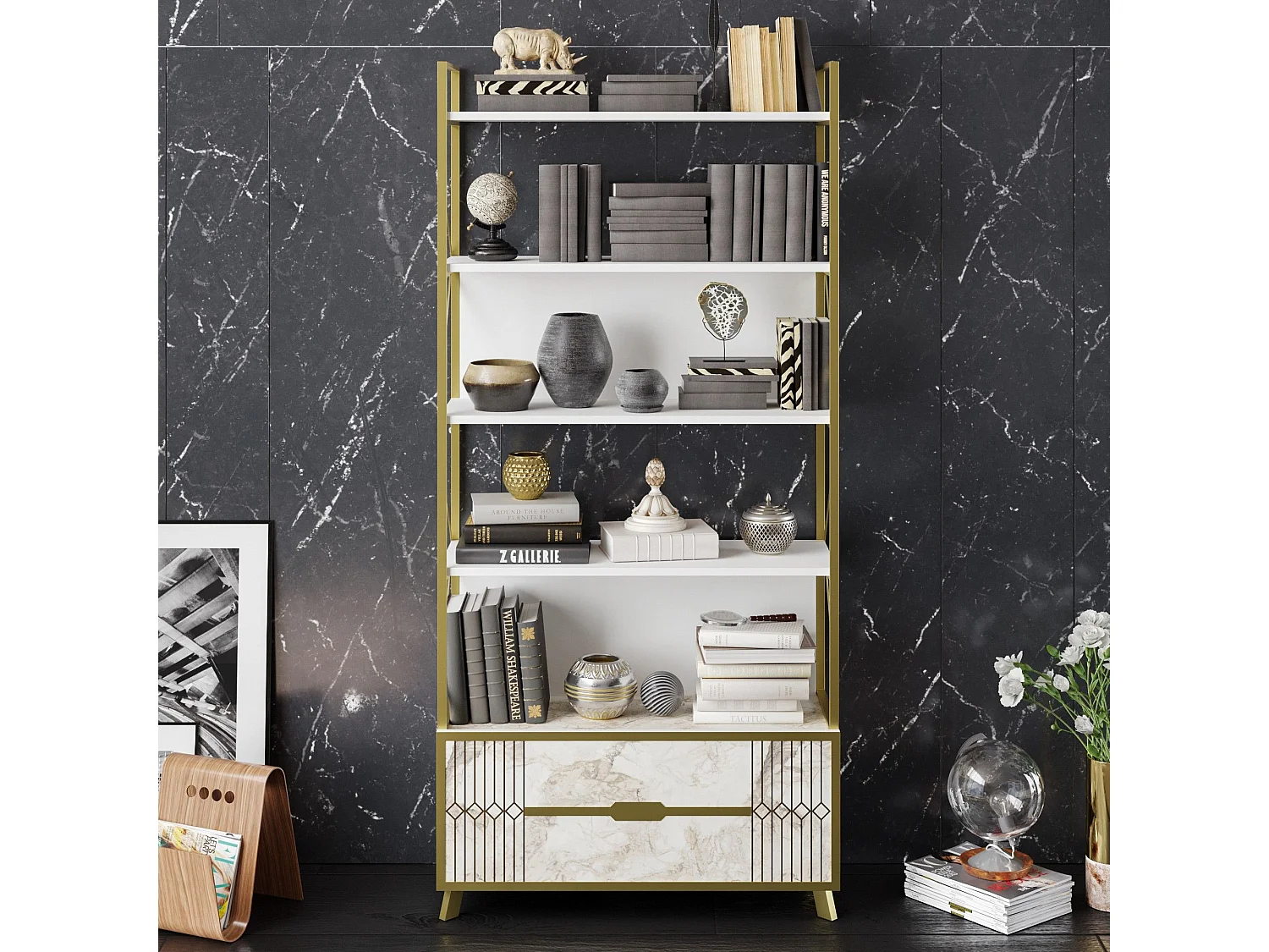 Estante Moderna Frida 90 cm Branca - Elegância e Funcionalidade para sua Casa