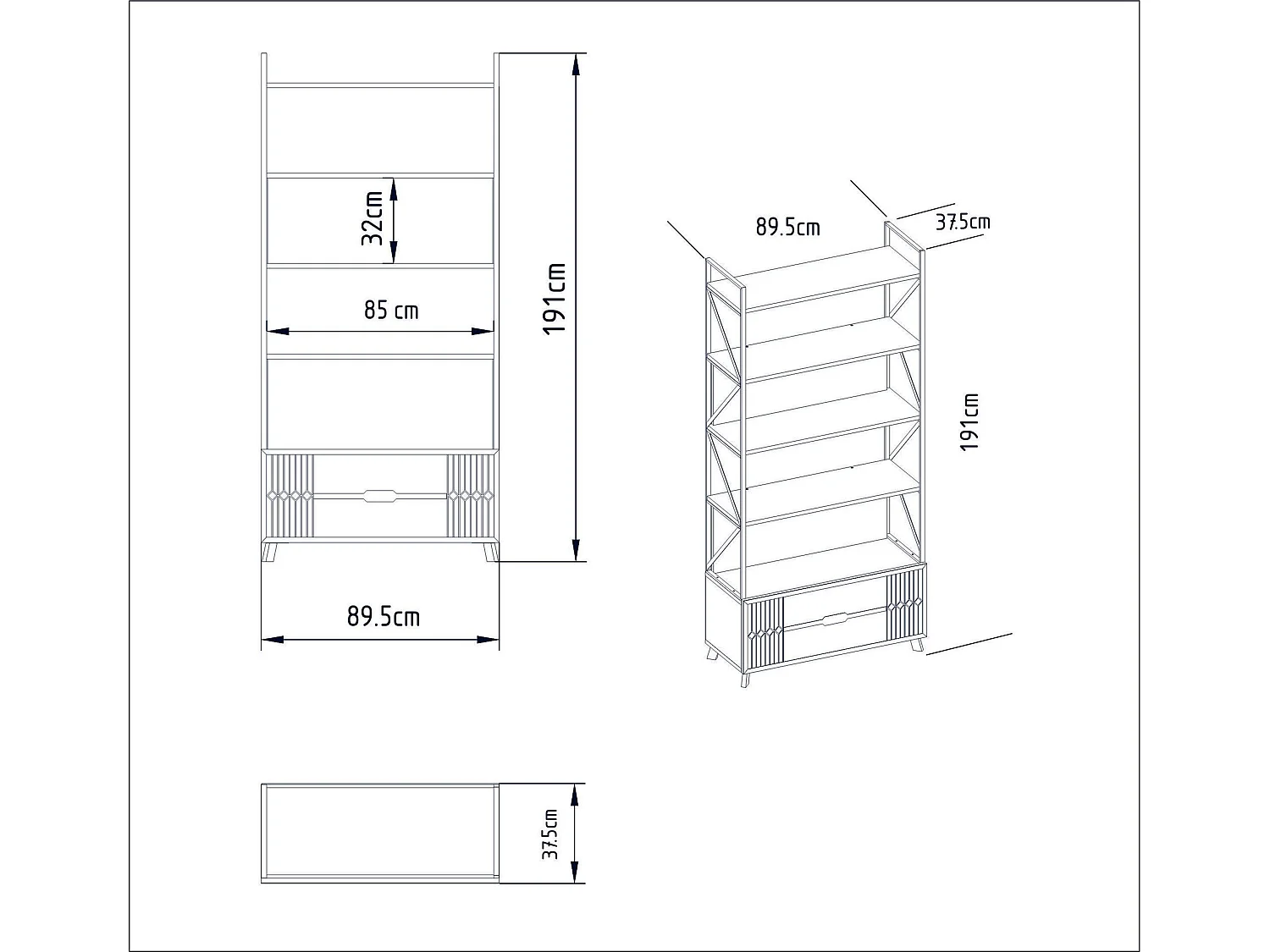 Estante Moderna Frida 90 cm Branca - Elegância e Funcionalidade para sua Casa