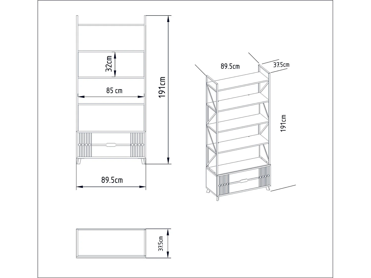 Estante Moderna Frida 90 cm Branca - Elegância e Funcionalidade para sua Casa