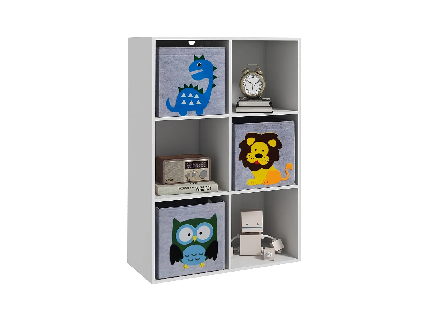 Estantería juguetes infantil blanco 61.8x29.9x91.5 cm ZONEKIZ