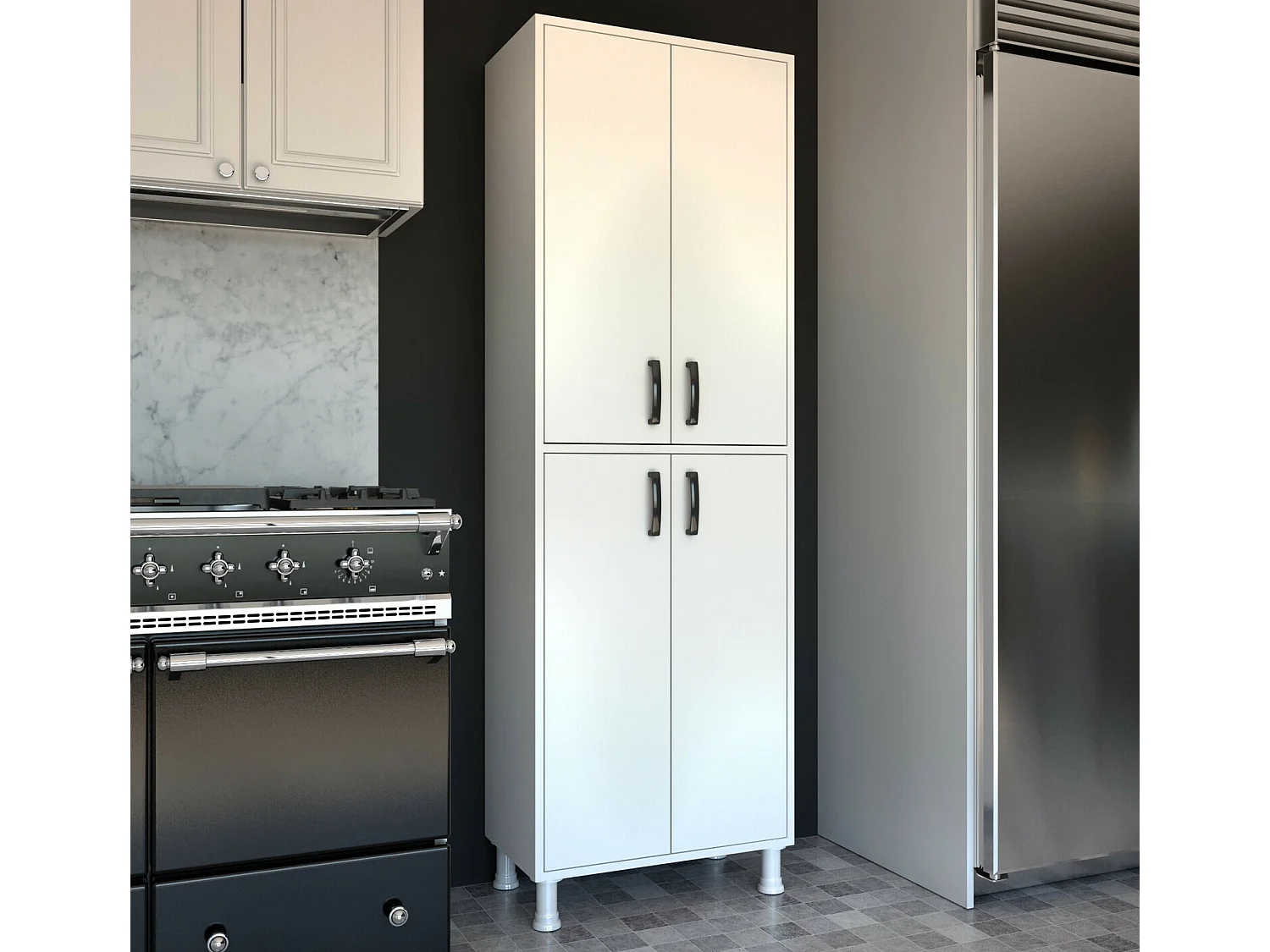 Armário Alto Multiusos Torvi - 62.6x191x35.8 cm - Branco e Moderno