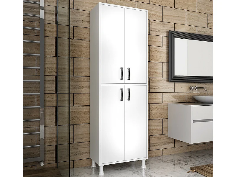 Armário Alto Multiusos Torvi - 62.6x191x35.8 cm - Branco e Moderno