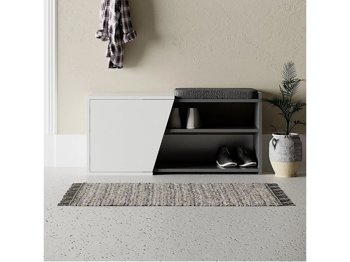 Banco Fiona - Antracite e Branco para Entrada Elegante