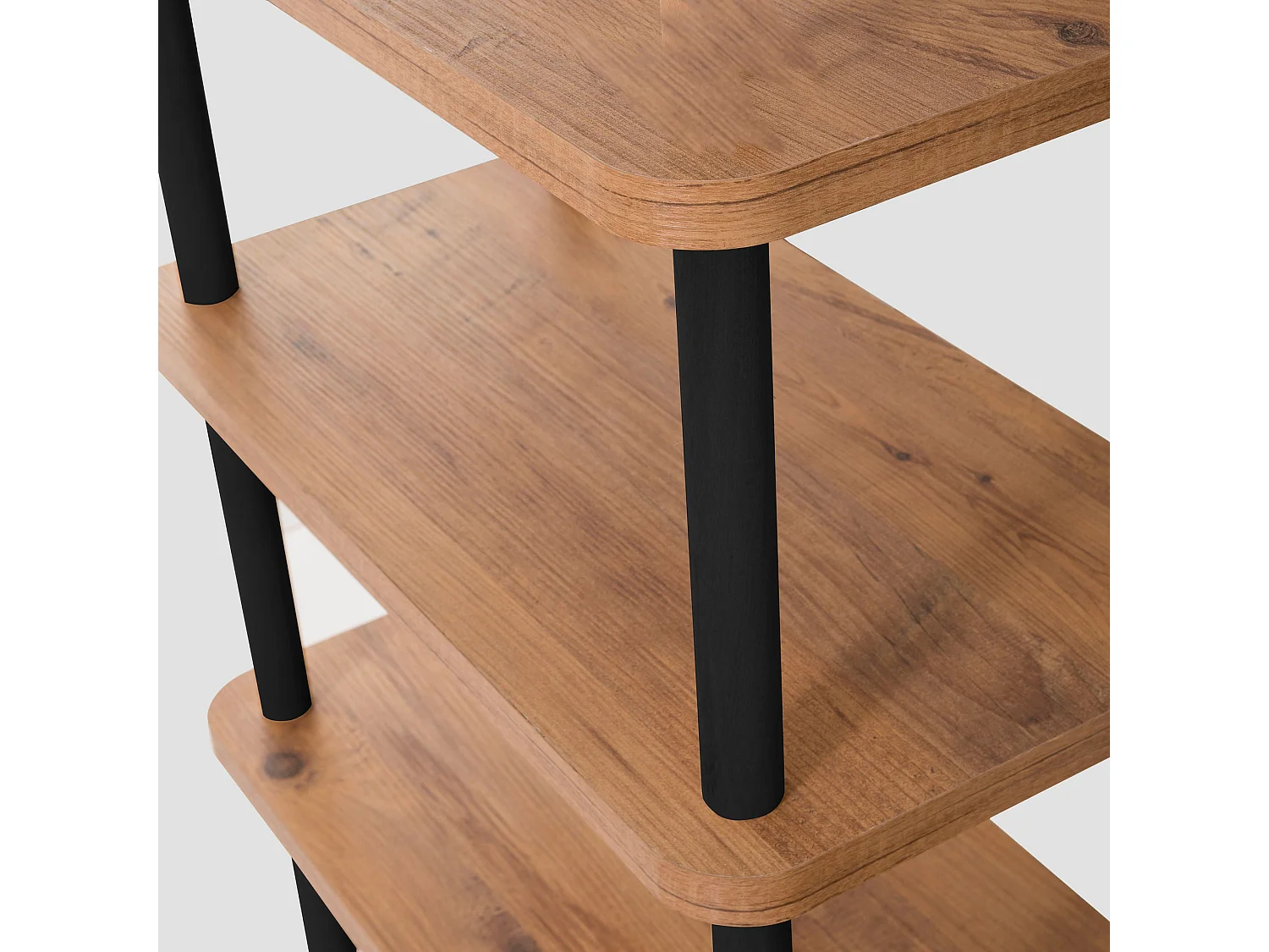 Bücherregal – 150 cm – Schwarz- und Atlantikkiefer – Melaminbeschichtete Spanplatten