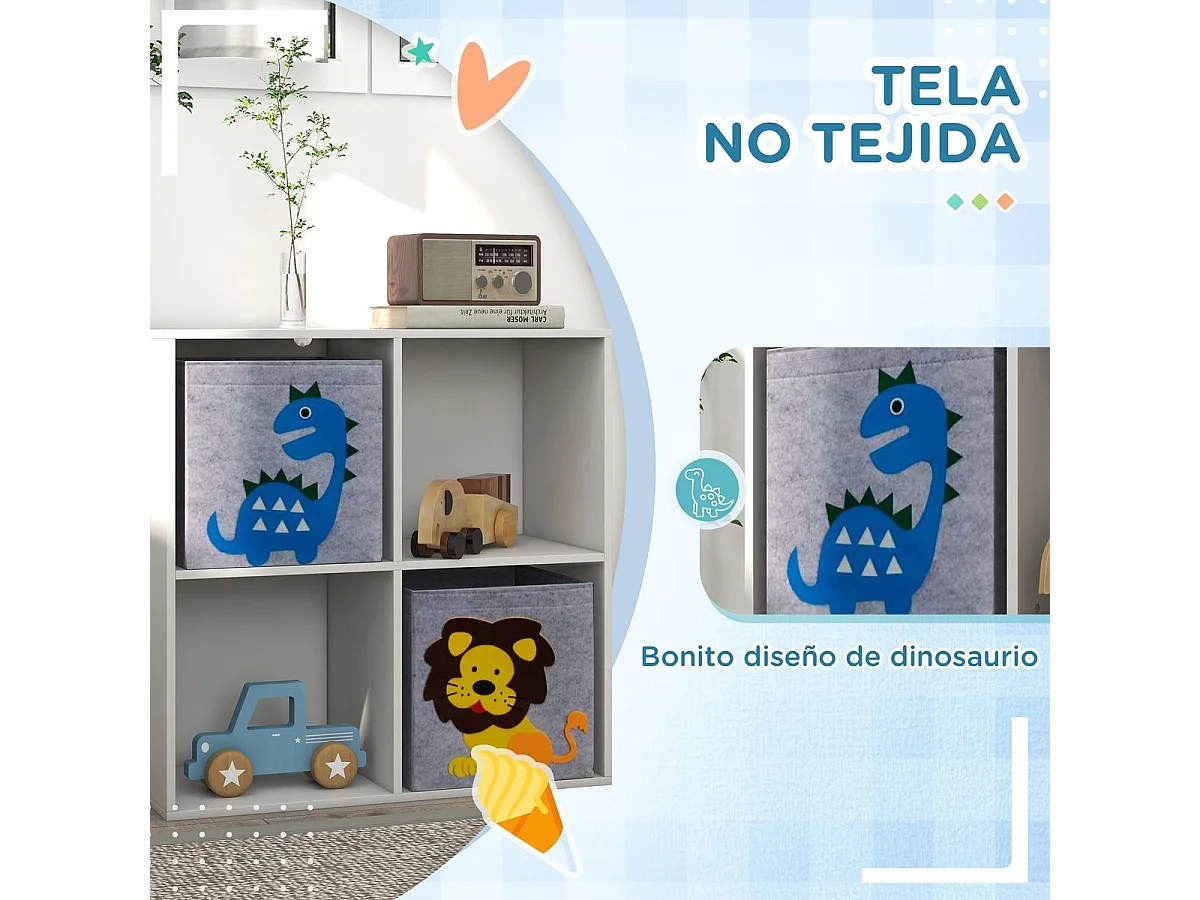 Estantería juguetes infantil blanco 61.8x29.9x61.8 cm ZONEKIZ