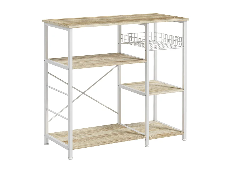 Estantería de cocina roble 90x40x84.5 cm HOMCOM