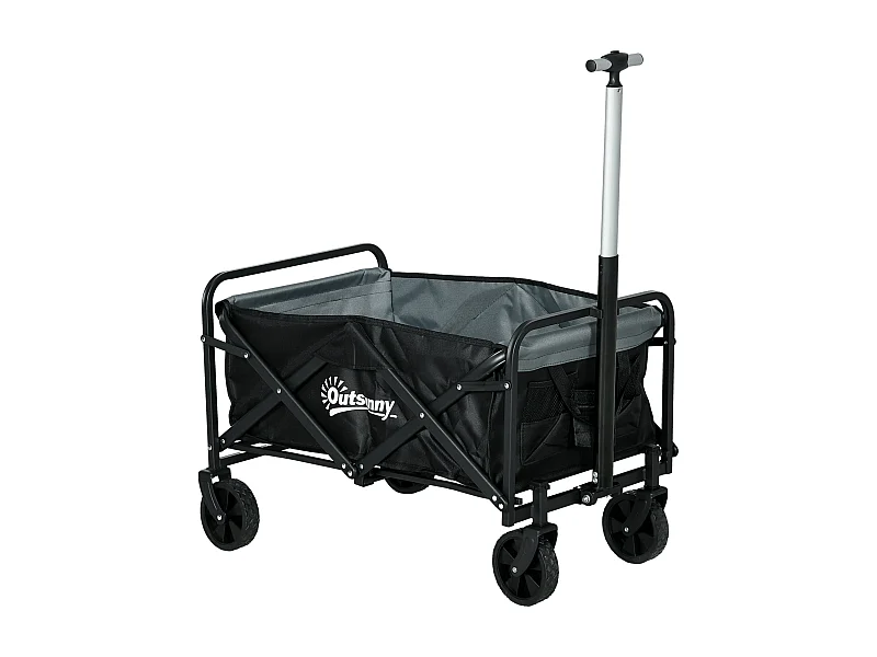 Carrinho de Transporte Dobrável Outsunny com 4 Rodas e Capacidade de 70 Litros