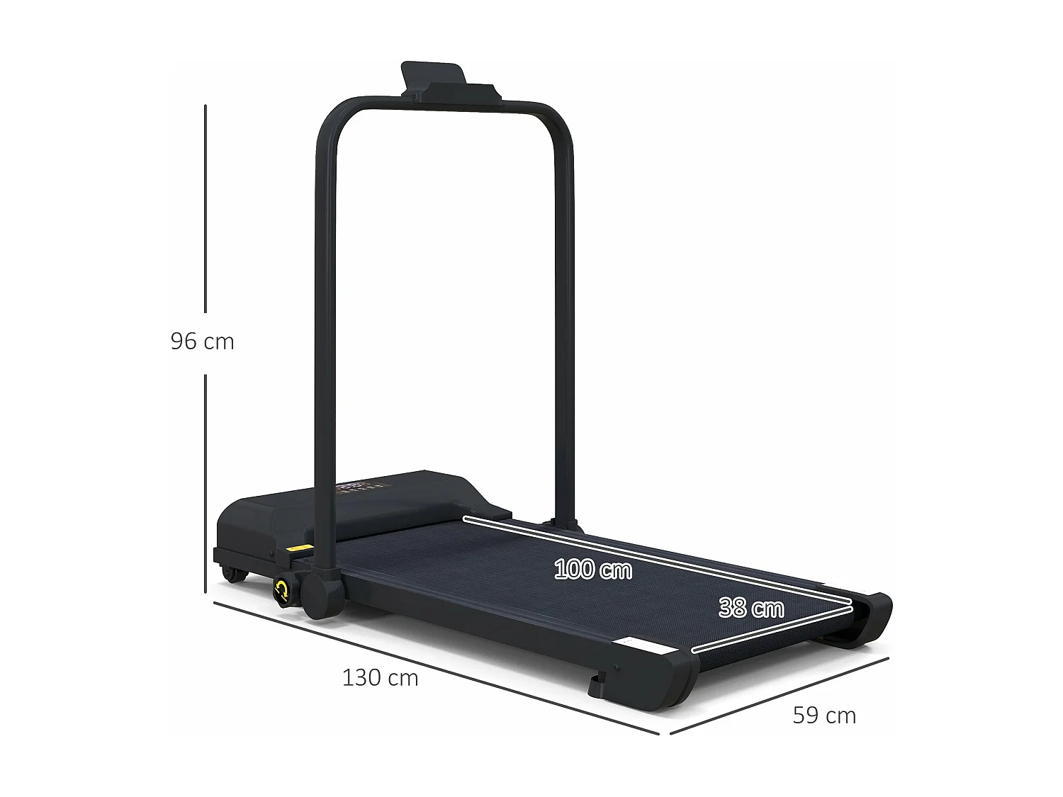 Passadeira Elétrica Dobrável FitRun 2 em 1 – 2,5 HP – Velocidade até 10 km/h – Ecrã LED – Cor Preto