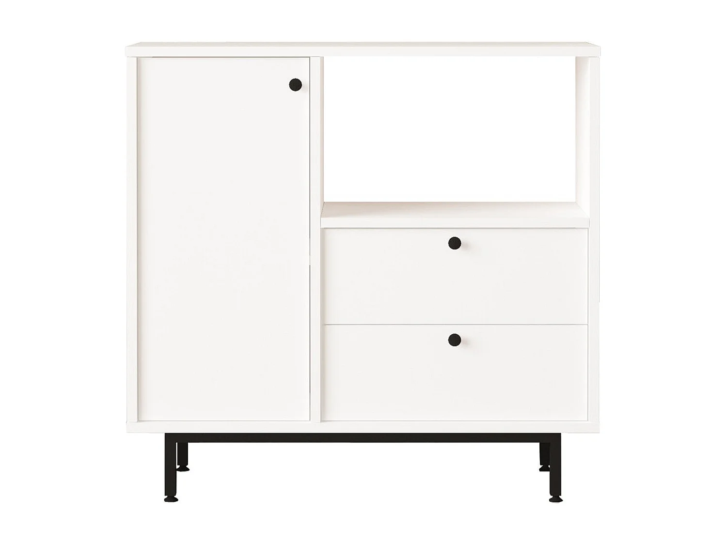 Aparador de Cozinha Moderno Toledo em Branco - 88x85x35.5cm para Organização Elegante