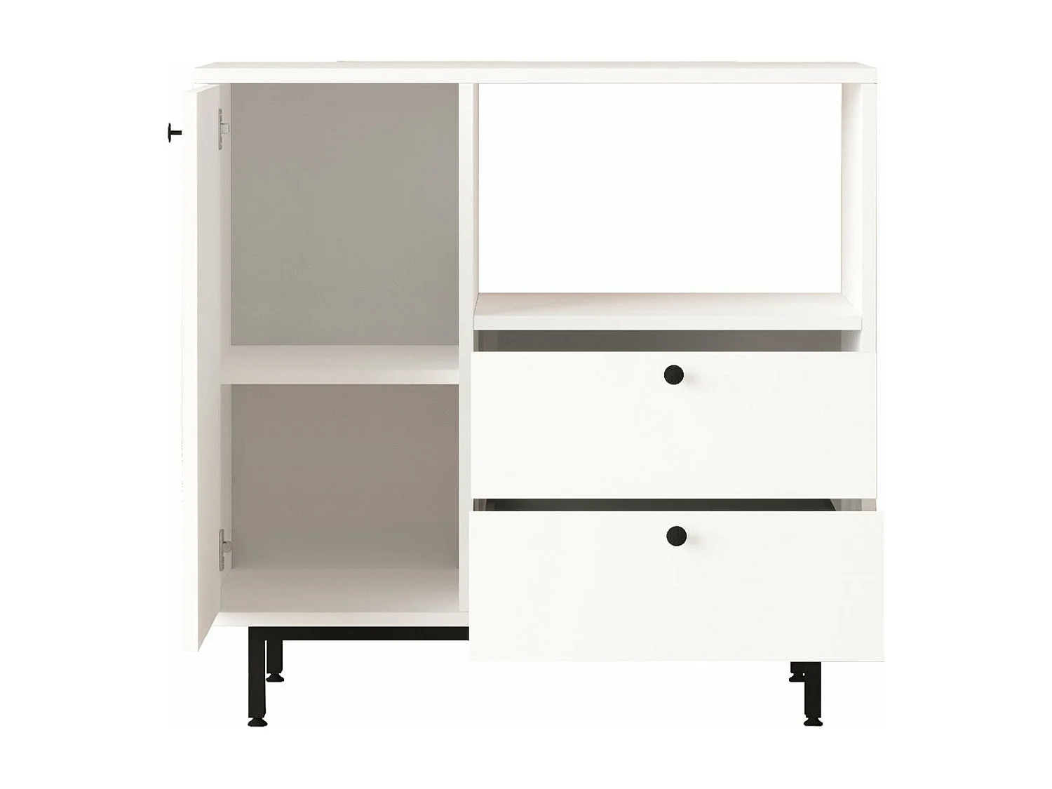 Aparador de Cozinha Moderno Toledo em Branco - 88x85x35.5cm para Organização Elegante