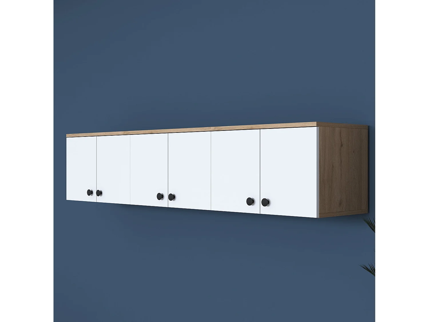 Armário Multifuncional EA103 - Design Escandinavo em Nogueira e Branco