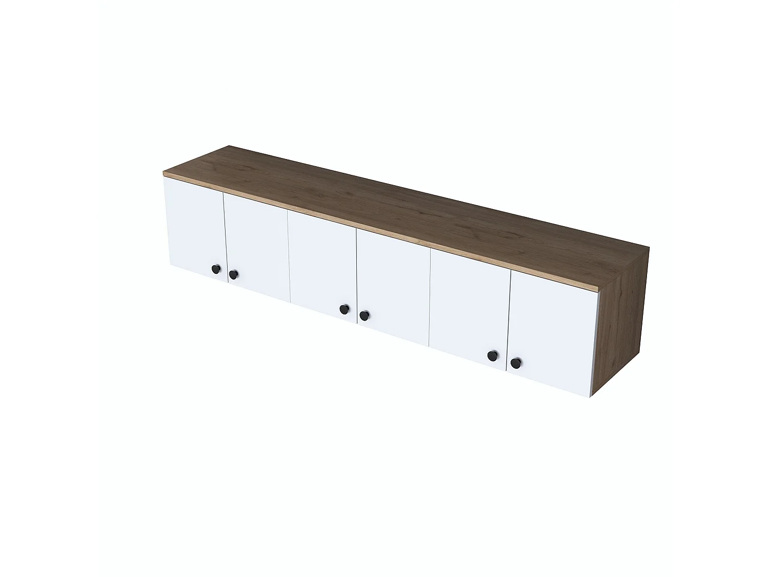 Armário Multifuncional EA103 - Design Escandinavo em Nogueira e Branco