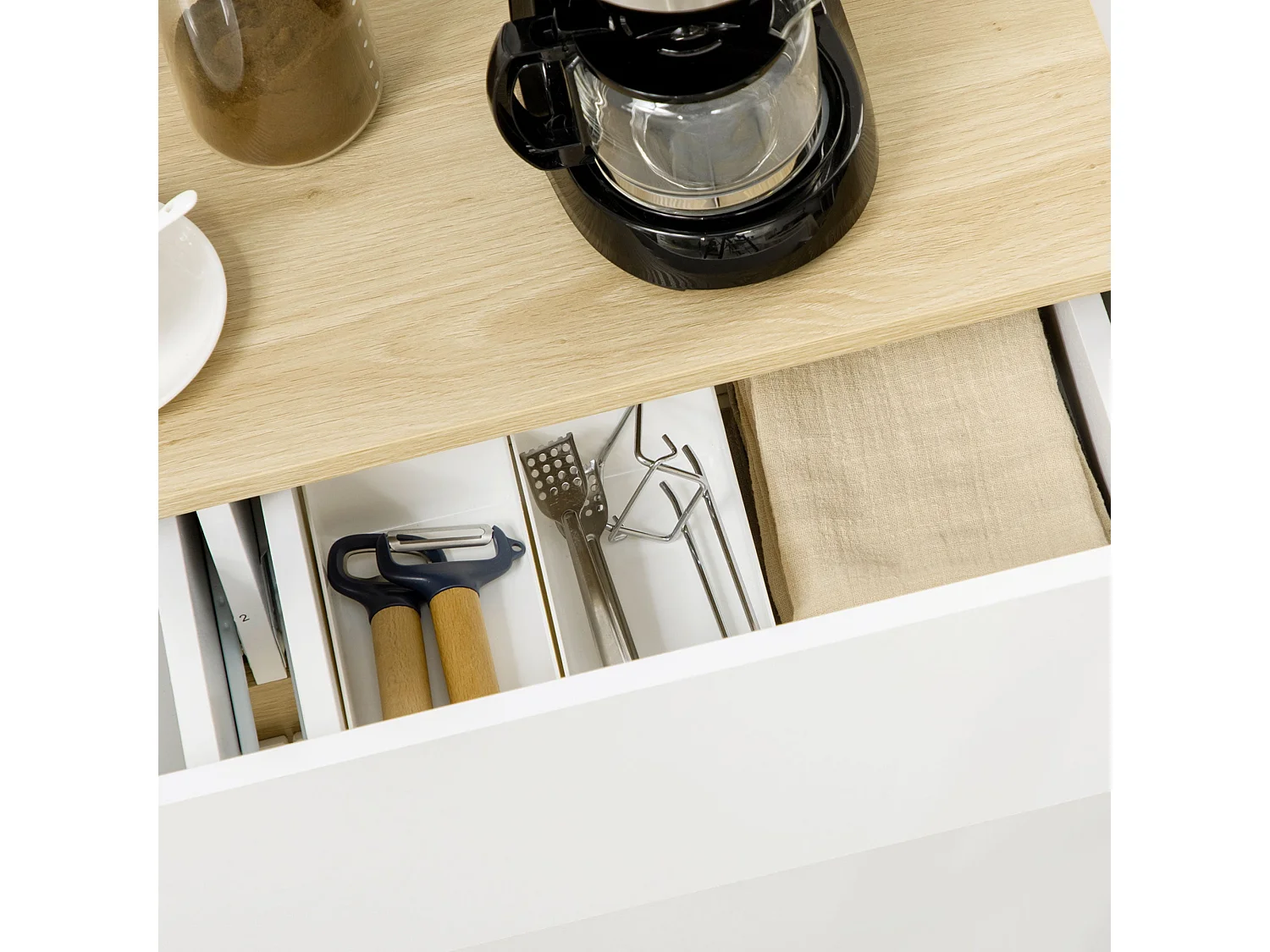 Buffet de cuisine blanc 110 x 29,5 x 82 cm