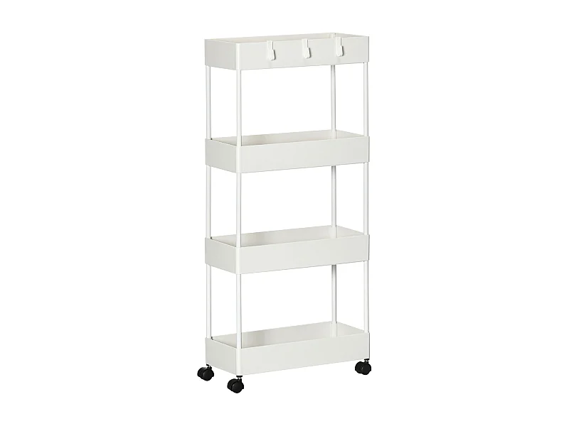 Carrito auxiliar blanco 40x19x90 cm HOMCOM