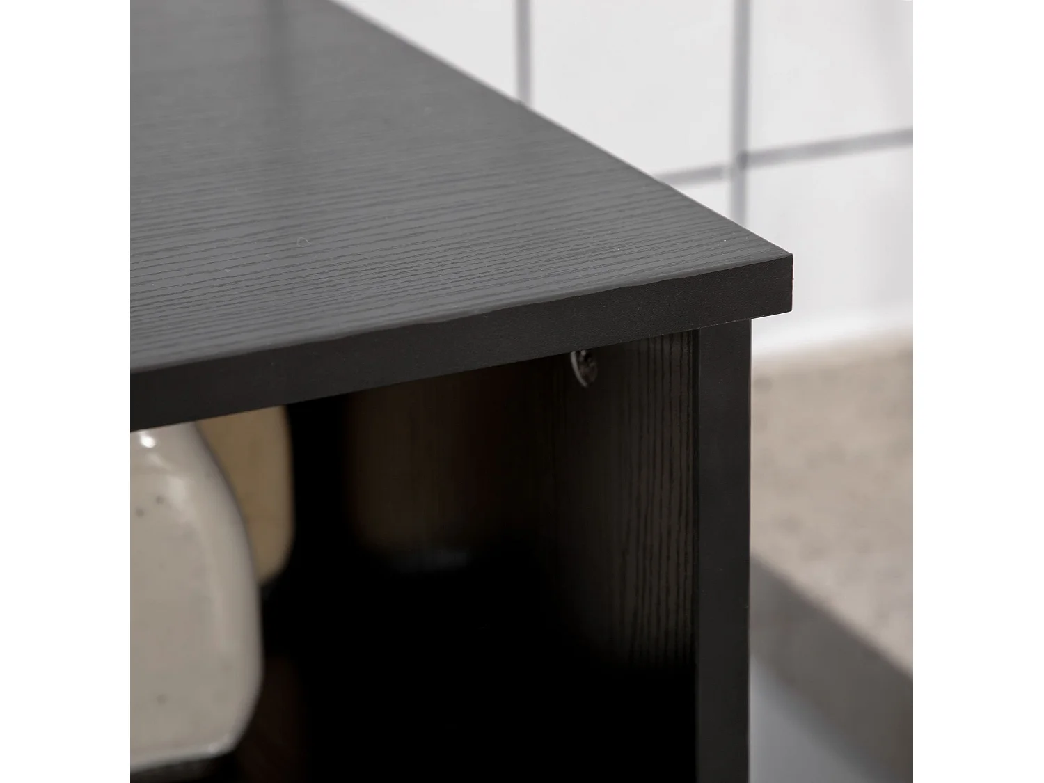 Aparador de Cozinha Gourmet Moderno - Preto - 90x40x120 cm - Estilo e Funcionalidade