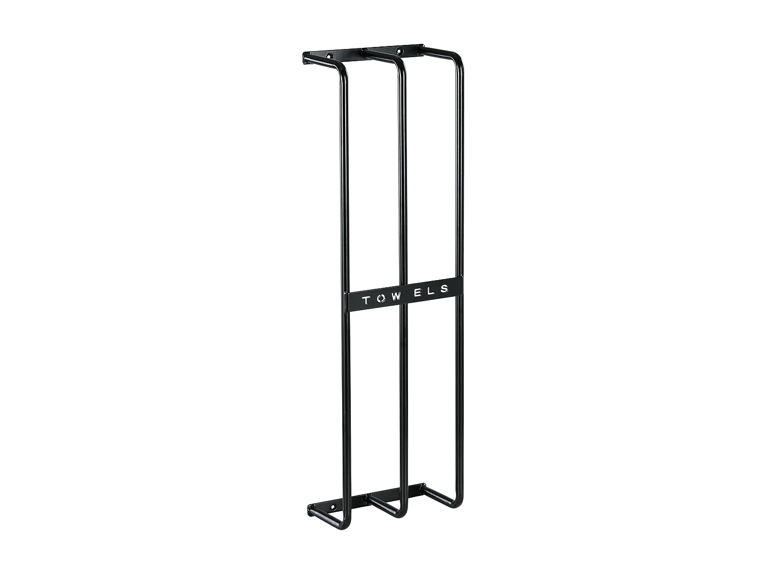 Toalheiro de Parede HOMCOM com 3 Barras - Suporte de Metal para Toalhas - Preto - 21x12x74 cm
