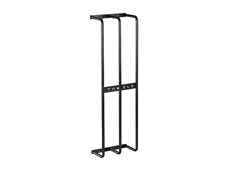 Toalheiro de Parede HOMCOM com 3 Barras - Suporte de Metal para Toalhas - Preto - 21x12x74 cm