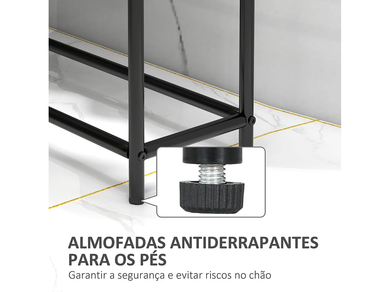 Toalheiro Moderno HOMCOM de Pé com 2 Níveis e Estrutura de Metal - Preto 66x20x110 cm