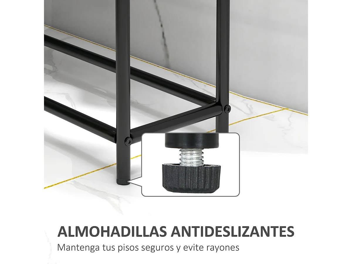 Toalheiro Moderno HOMCOM de Pé com 2 Níveis e Estrutura de Metal - Preto 66x20x110 cm
