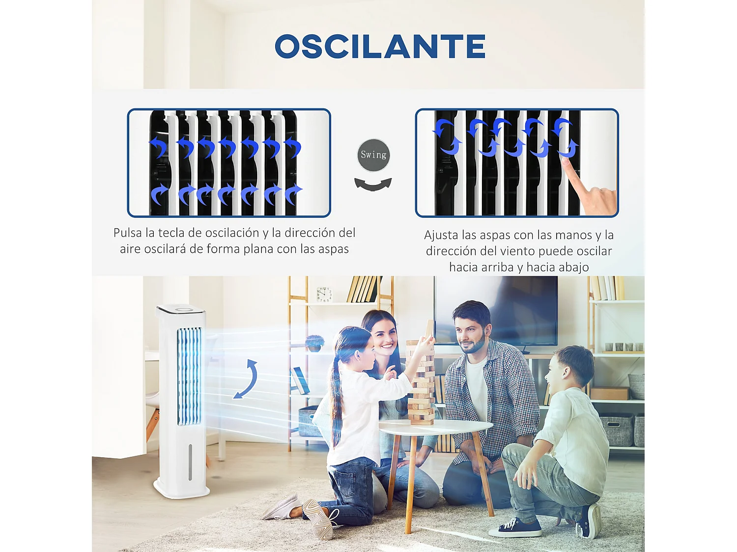 Ventoinha de Coluna HOMCOM 86cm com Controle Remoto e Resfriamento com Gelo