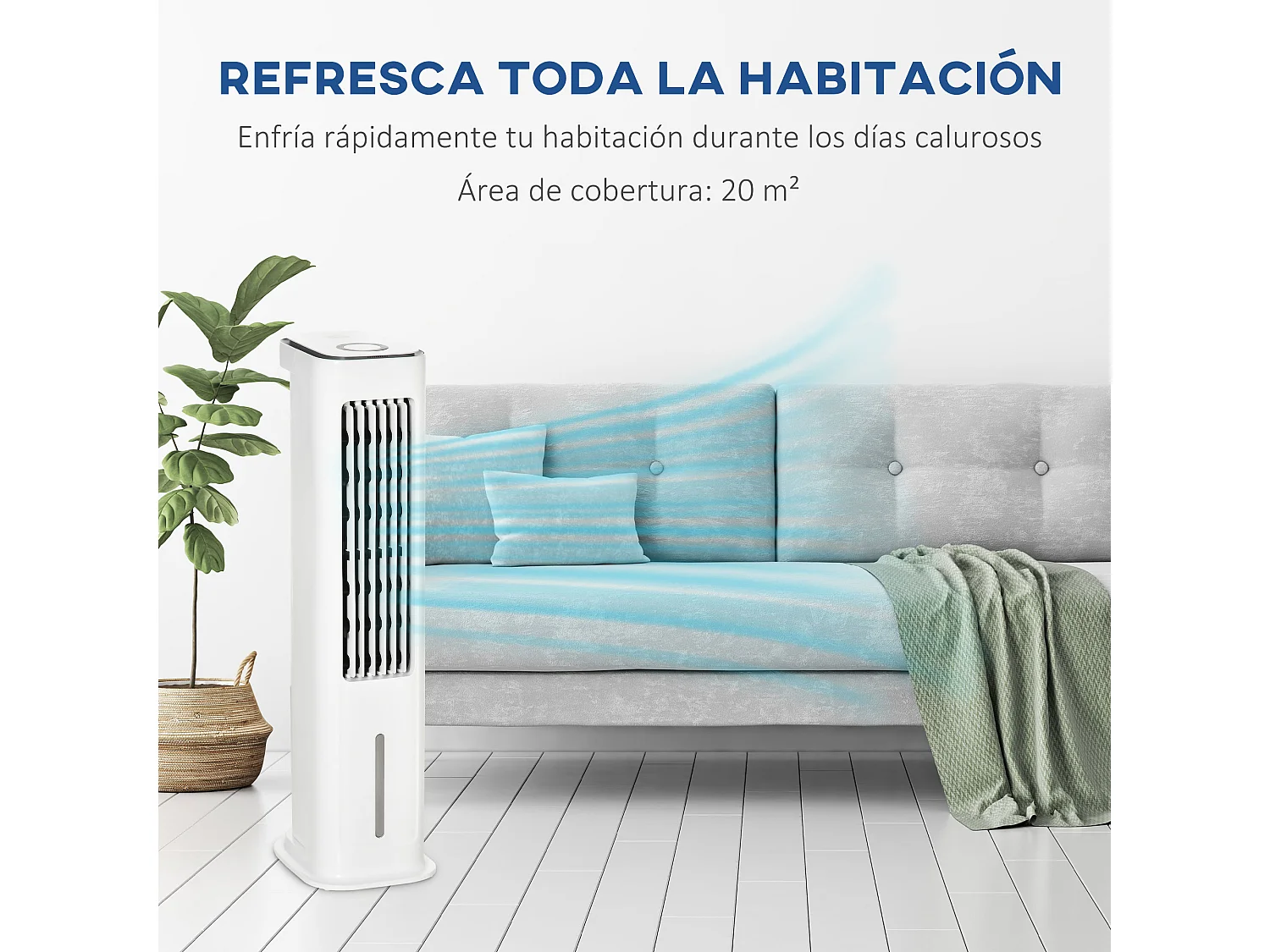 Ventoinha de Coluna HOMCOM 86cm com Controle Remoto e Resfriamento com Gelo