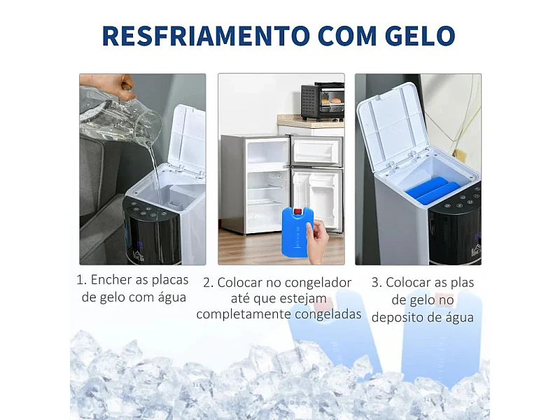 Ventoinha de Coluna com Umidificador e Controle Remoto - 60W, 3 Velocidades