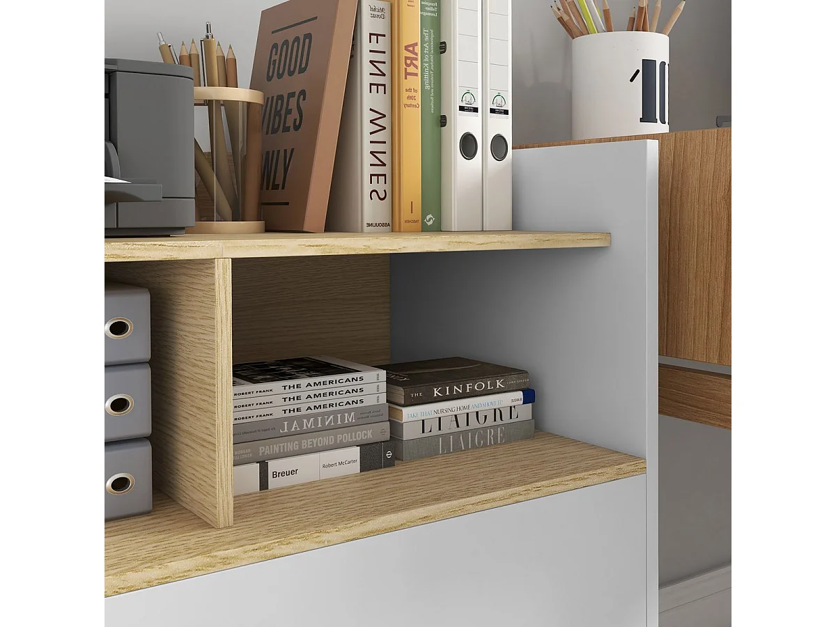 Mueble auxiliar Wick Vinsetto con ruedas roble/blanco 75,5x76x40 cm