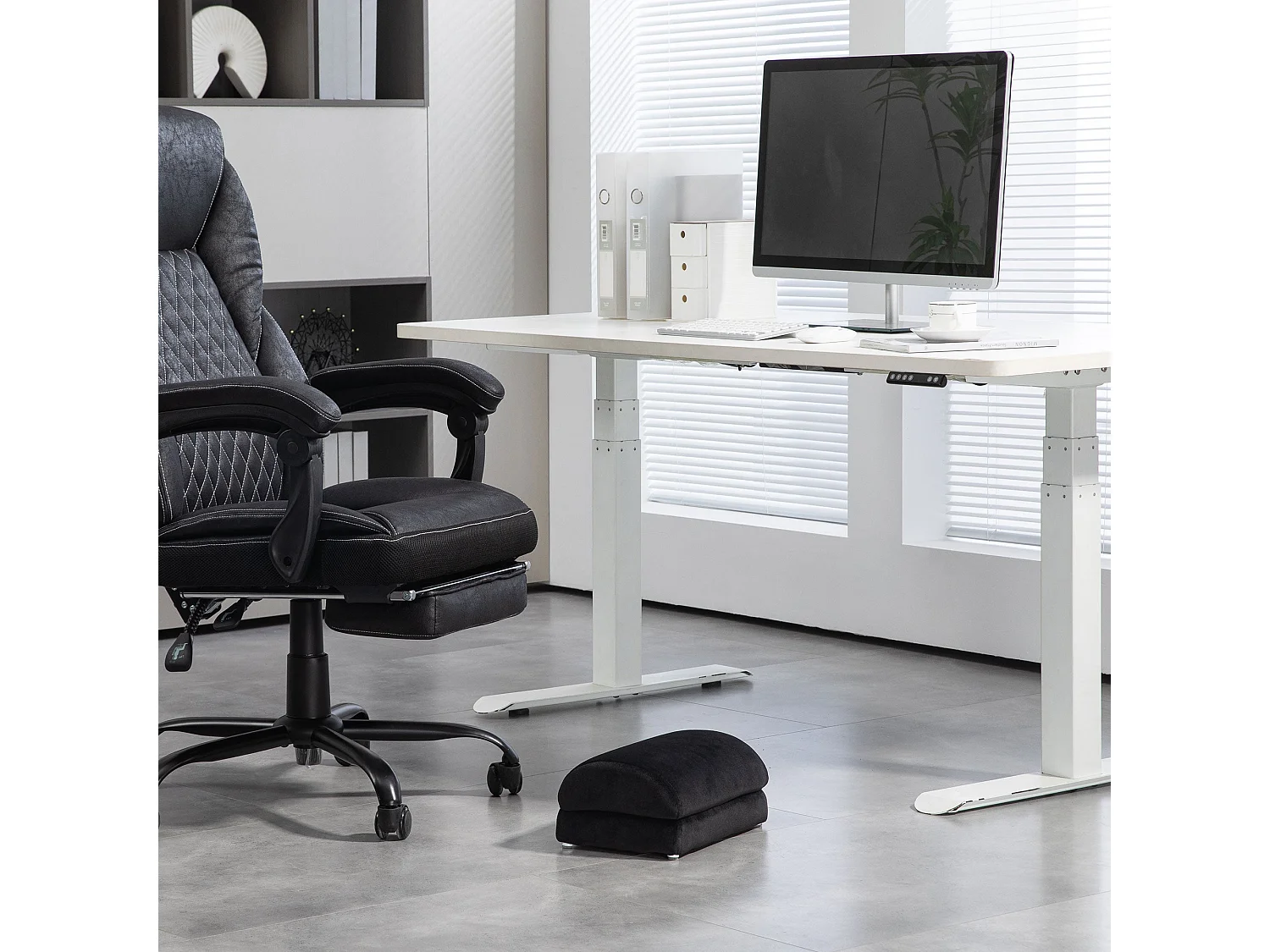 HOMCOM Apoio para os Pés Curvo com Almofadas Antiderrapantes - Conforto e Estilo para Escritório