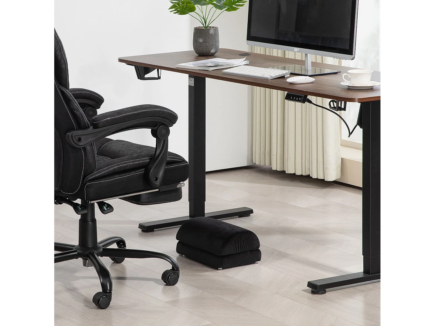 HOMCOM Apoio para os Pés Curvo com Almofadas Antiderrapantes - Conforto e Estilo para Escritório