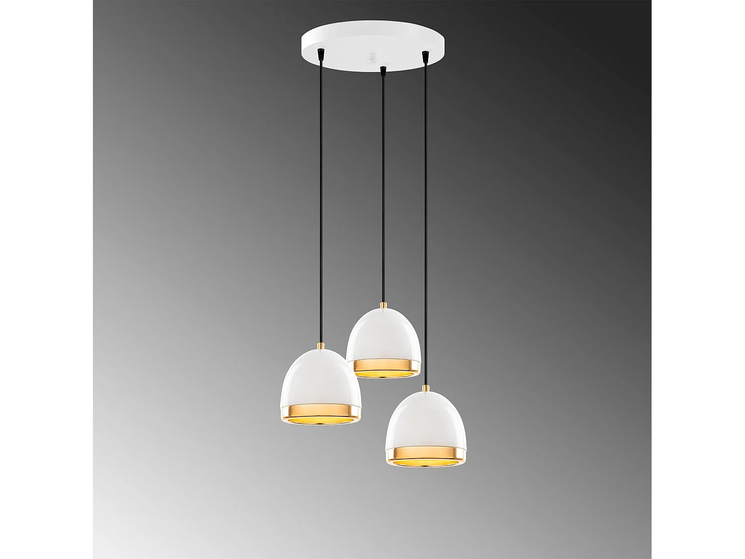 Candeeiro Moderno Branco e Dourado Mugo 10650 - Elegância e Sofisticação