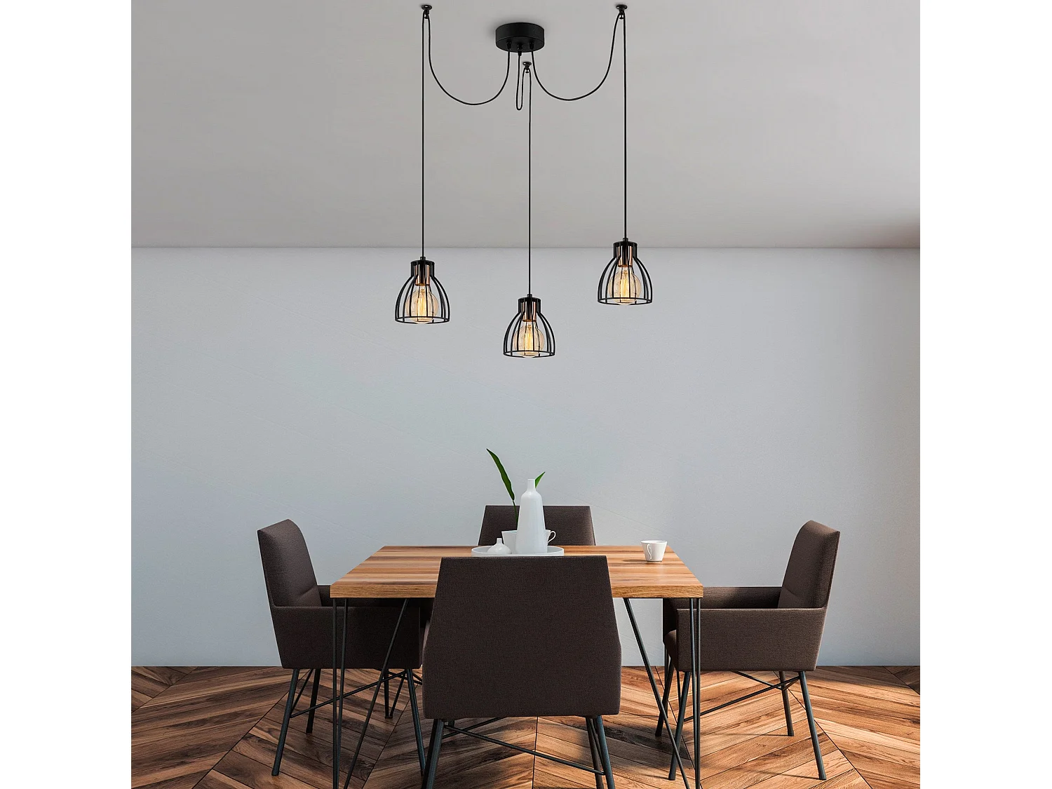 Candeeiro Industrial Kemah N-1232 para Sala de Estar e Decoração Moderna