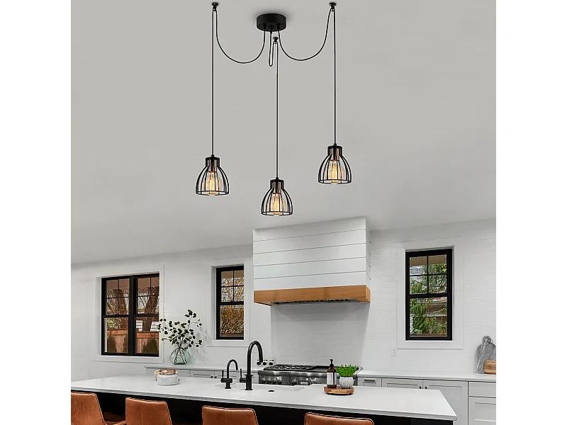 Candeeiro Industrial Kemah N-1232 para Sala de Estar e Decoração Moderna