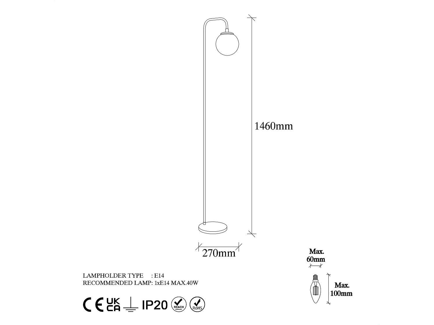 Candeeiro de Pé Viran 10950 - Elegância e Estilo para o Seu Espaço