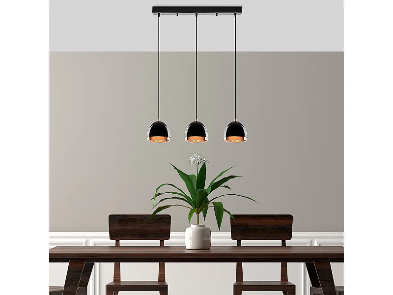 Candeeiro Preto e Dourado Mugo - Elegância e Sofisticação para o Seu Espaço