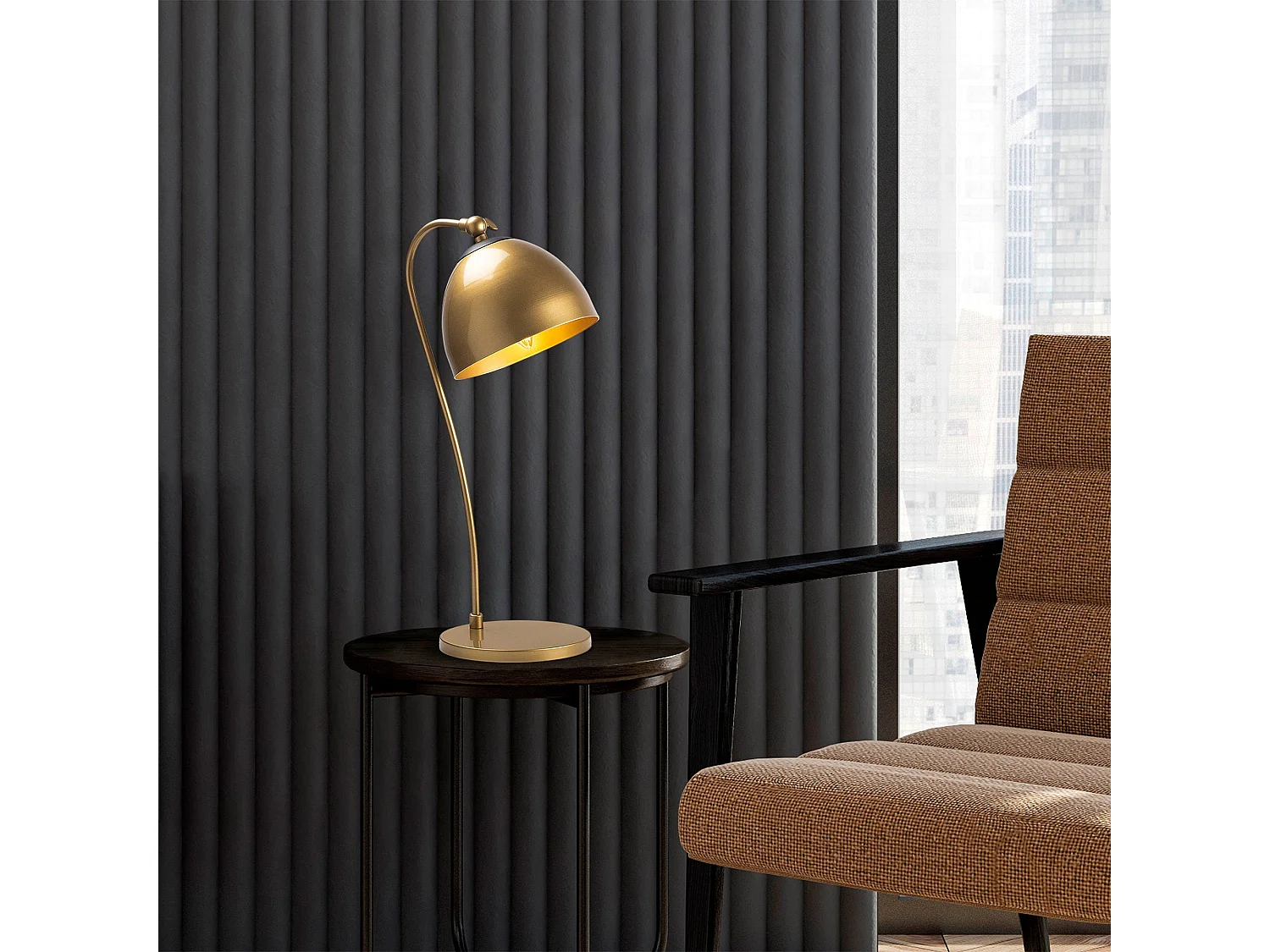 Candeeiro de Mesa Elegante com Design Moderno e Corpo Metálico