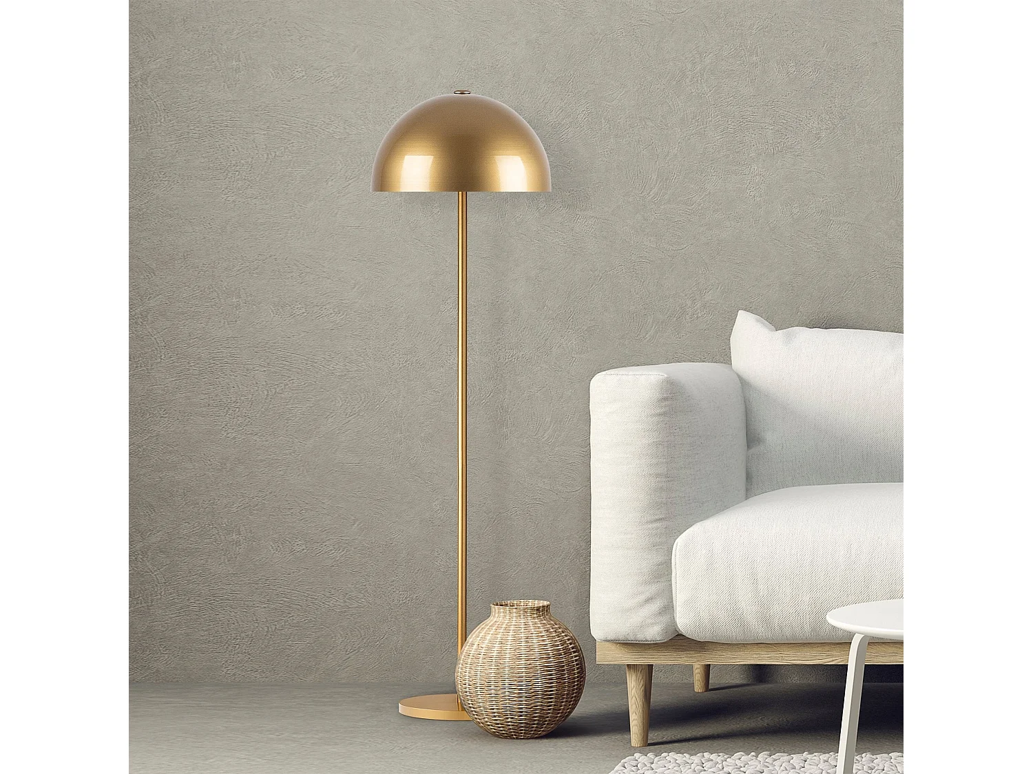 Candeeiro de Pé Dourado - Elegância e Sofisticação para o Seu Espaço