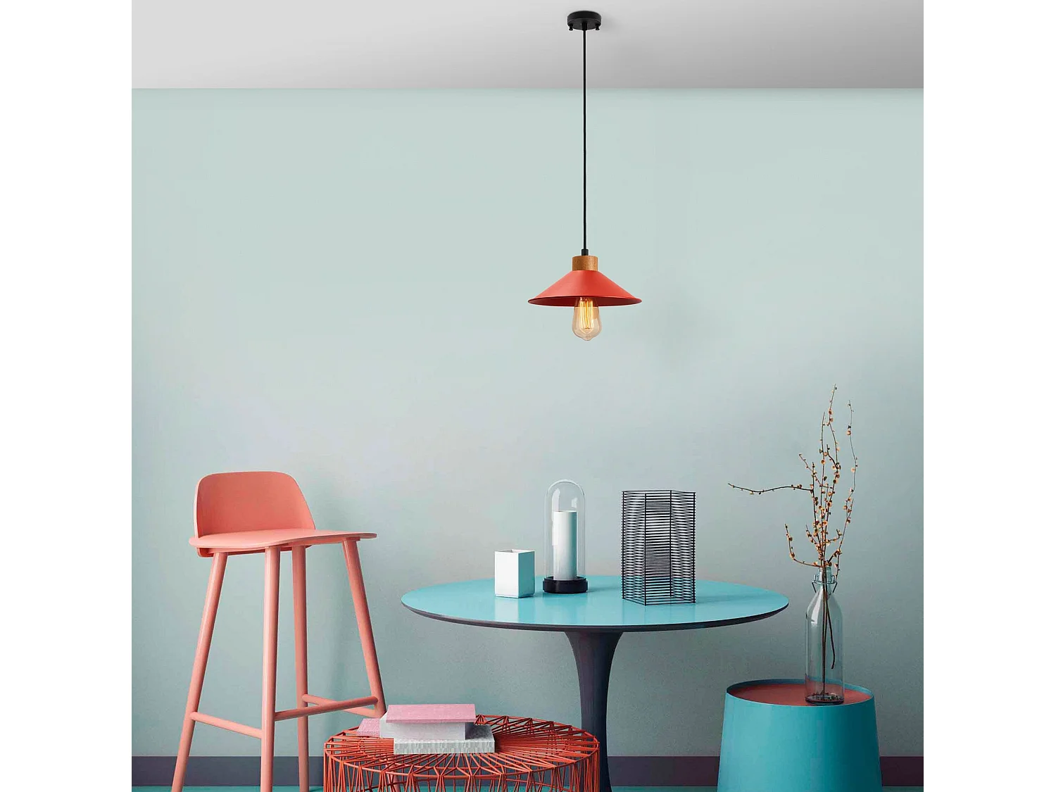 Candeeiro Vermelho Elegante e Personalizável para Decoração Interior