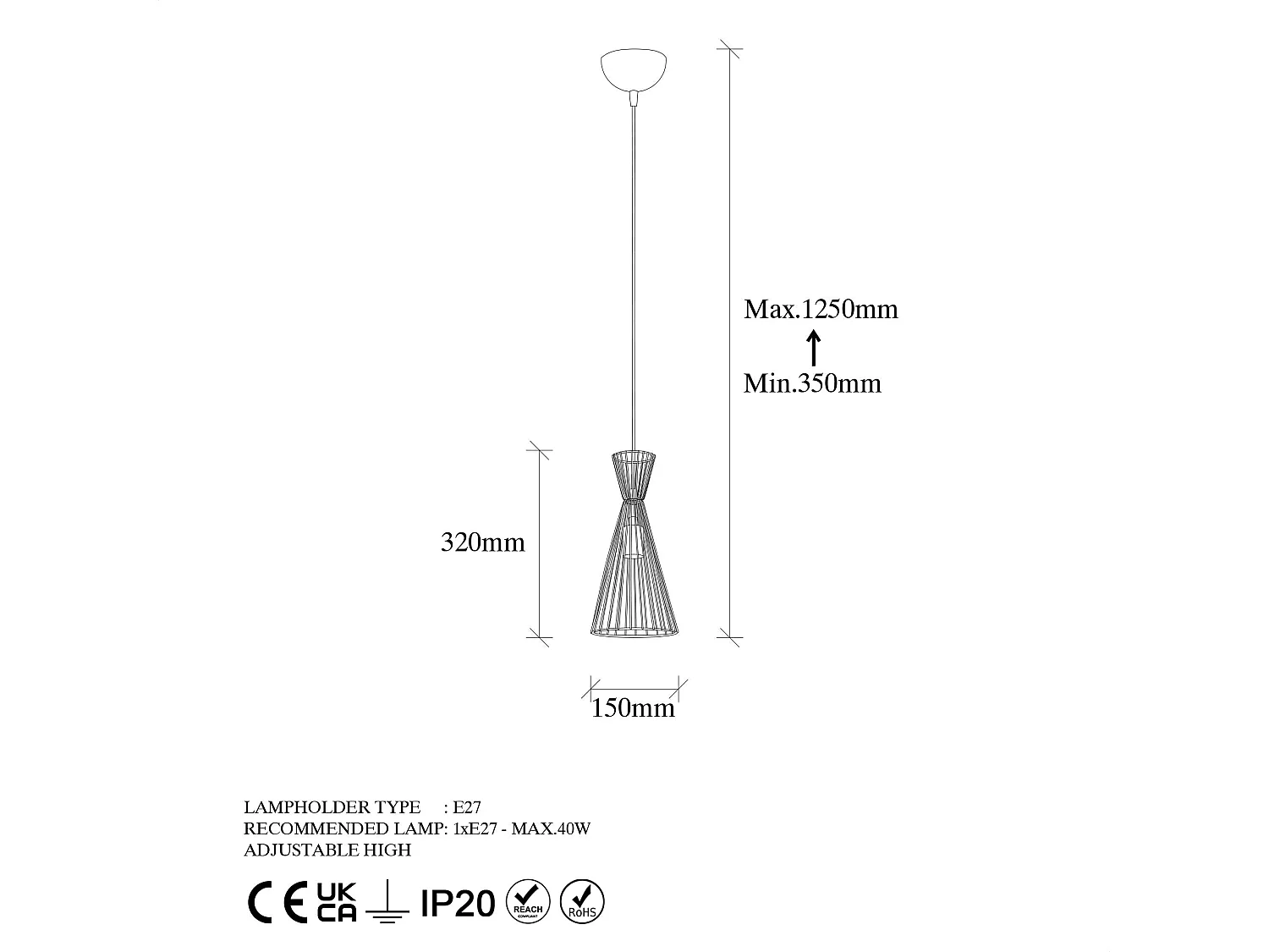Candeeiro de Metal Elegante com Altura Ajustável - Teltom 12010