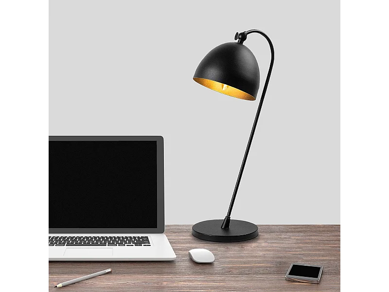 Candeeiro de Mesa Moderno em Preto e Dourado - Elegância e Estilo