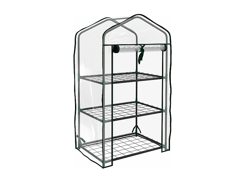 Estufa de Jardim Outsunny com 3 Níveis e Porta Enrolável para Cultivo de Plantas e Flores