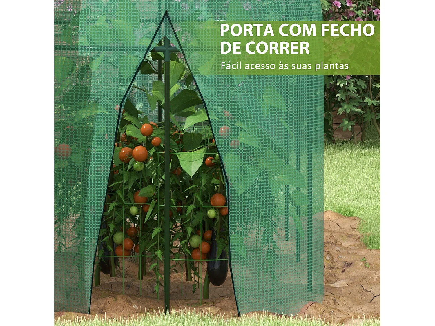 Estufa de Jardim Outsunny 300x100x150 cm Verde com Porta Deslizante e Estrutura de Aço