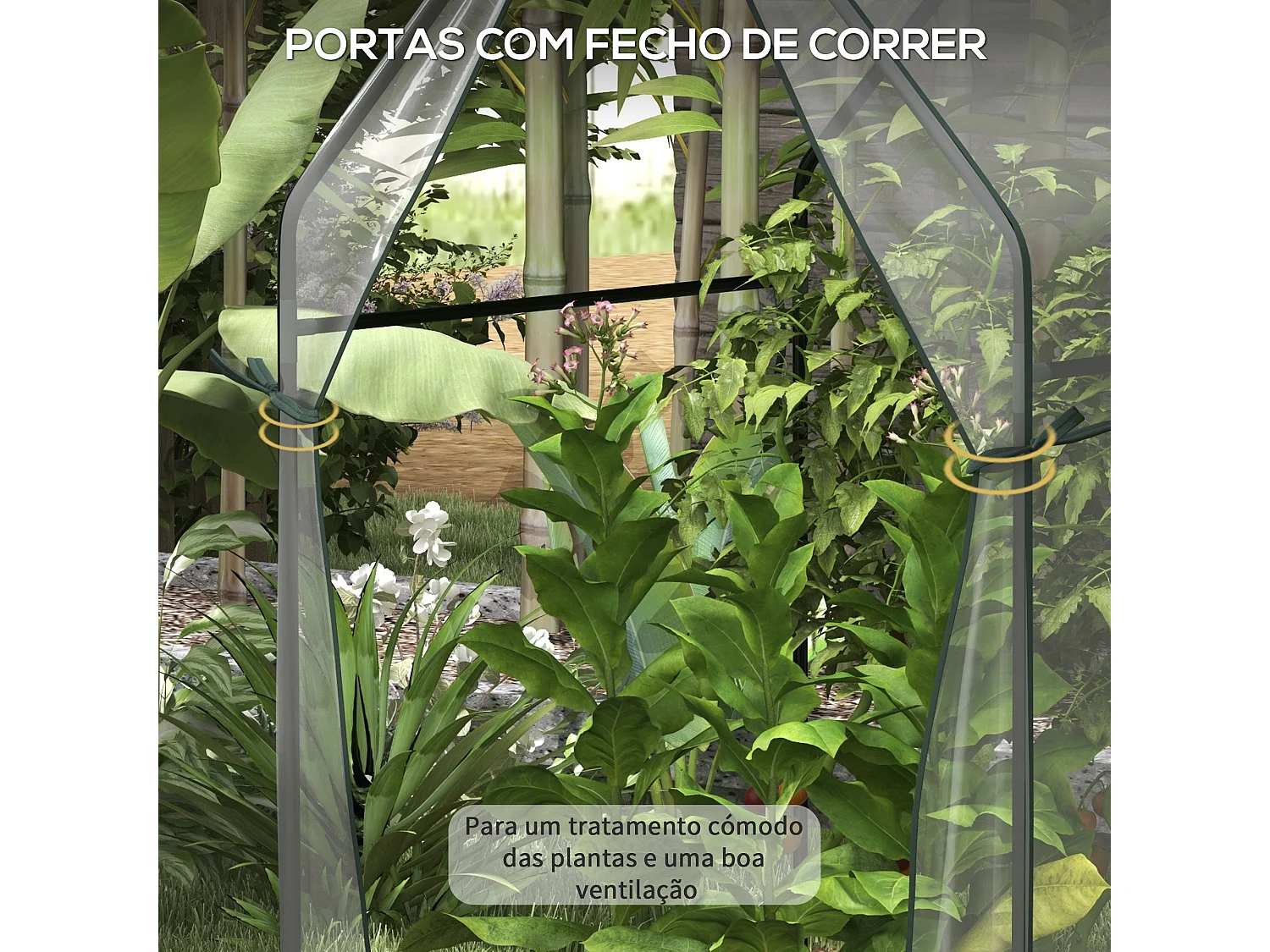 Estufa Vertical para Cultivo em Varanda – 90x90x145 cm com Estrutura de Aço e Cobertura Anti-UV