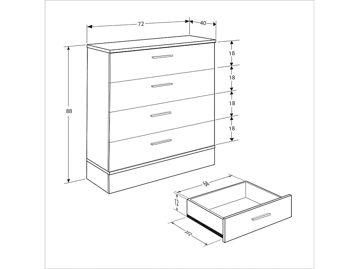 Cômoda Silvano em Carvalho e Branco com 5 Gavetas - Design Moderno e Funcional
