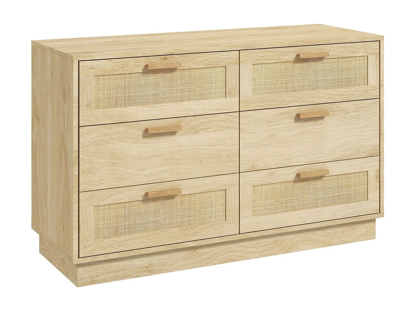 Cómoda de Madeira HOMCOM com 6 Gavetas em Estilo Boêmio - Ideal para Quarto e Corredor