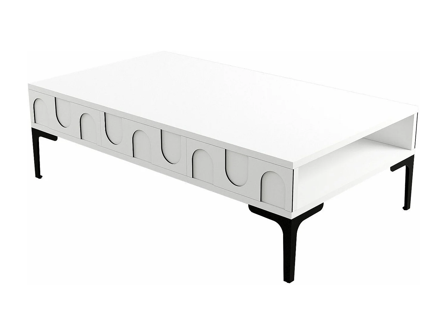 Mesa de Centro Lyon 32 em Branco e Preto - Elegância e Funcionalidade para Sua Sala de Estar