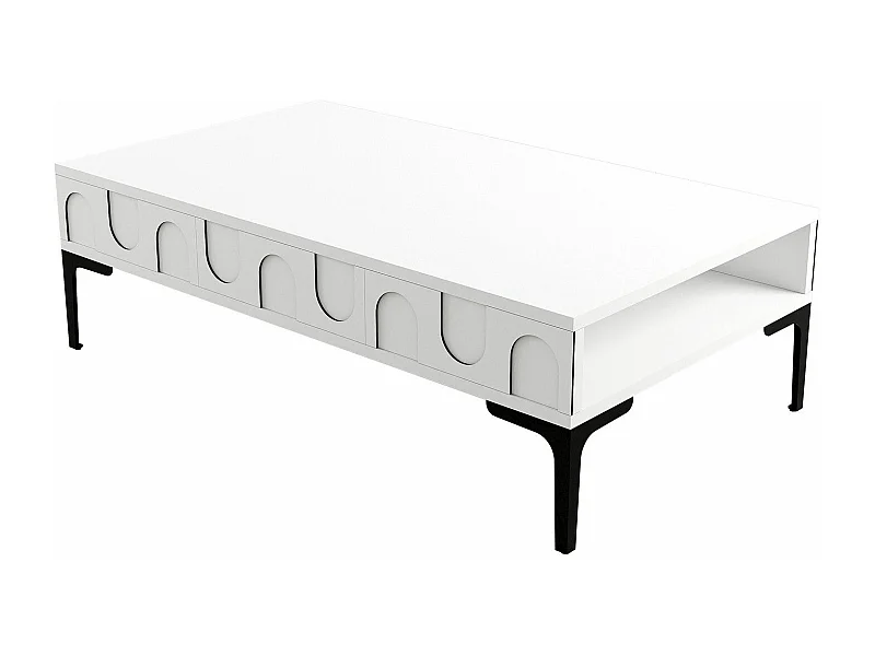 Mesa de Centro Lyon 32 em Branco e Preto - Elegância e Funcionalidade para Sua Sala de Estar